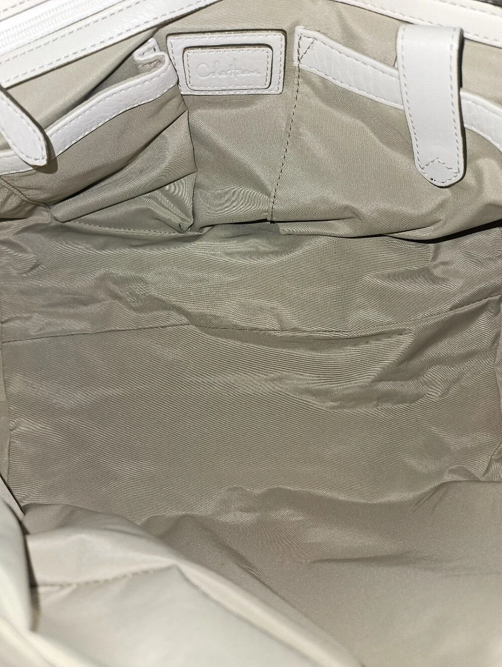 Cole Haan White Pebbled Leather Slouchy Satchel